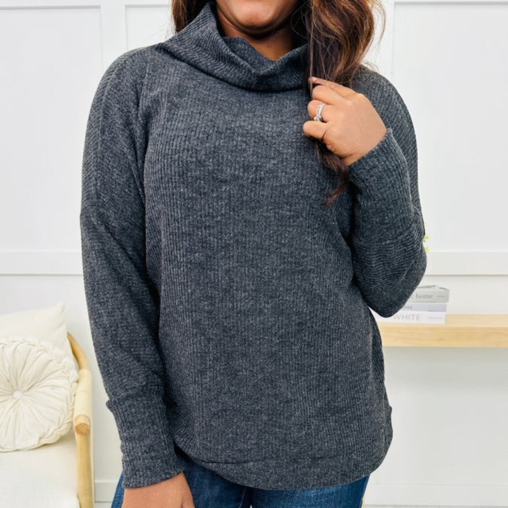 ANDREE BY UNIT Charcoal Cowl Neck Sweater